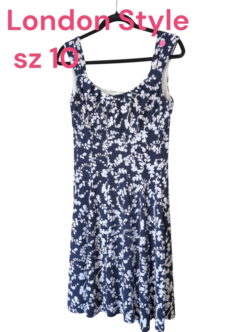 London Style Navy & White Floral Sundress